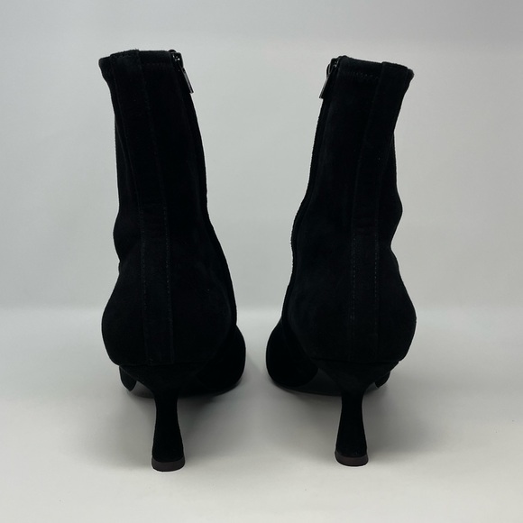 EUC, Loeffler Randall Thandy Black Suede Curved Heel Booties, Size 11.5 - Picture 10 of 16